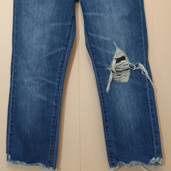 MADEWELL PERFECT Jeans Cropped Distressed 100% Cotton Taper Leg Denim Fall - Picture 4 of 12